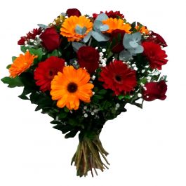 Bouquet de Flores Tradicional de Gerberas com Rosas Nacionais