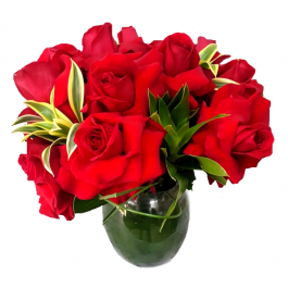 Bouquet Compacto Rosas Colombianas com Girassol e Astromelia
