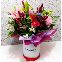 Mix de flores na Caixa Redonda