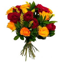 Bouquet compacto 15 Rosas Nacionais Leca