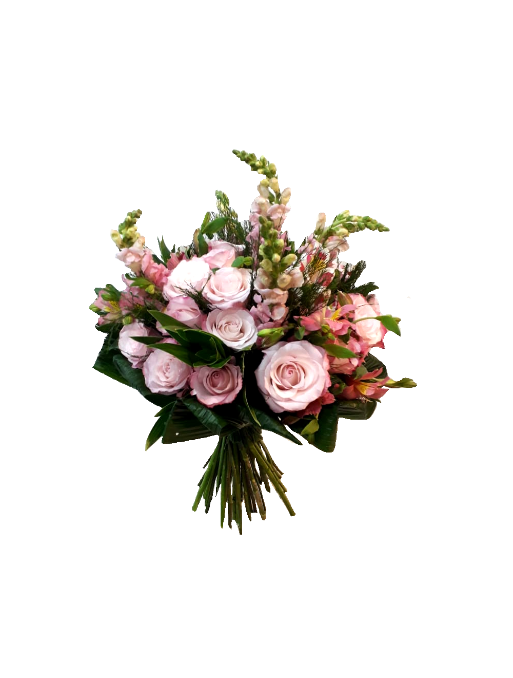 Central das Flores Bouquet Rosas com astromelia e Boca de leão compacto